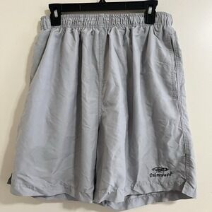 Palmwave‎ Mens Swim Trunks XL Gray Mesh Lined Beach Pool Vacation Elastic Waist